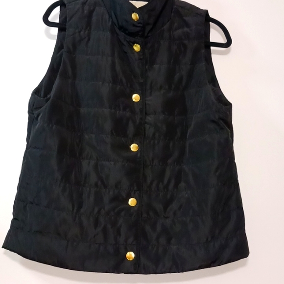 MICHAEL Michael Kors Jackets & Coats Michael Kors Black Vest Gold